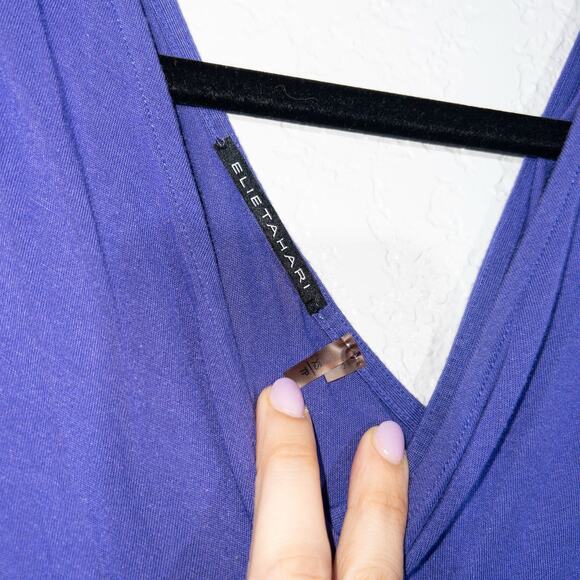 Elie Tahari Purple Cross Over Tank Top Size XS‎ - Picture 3 of 6